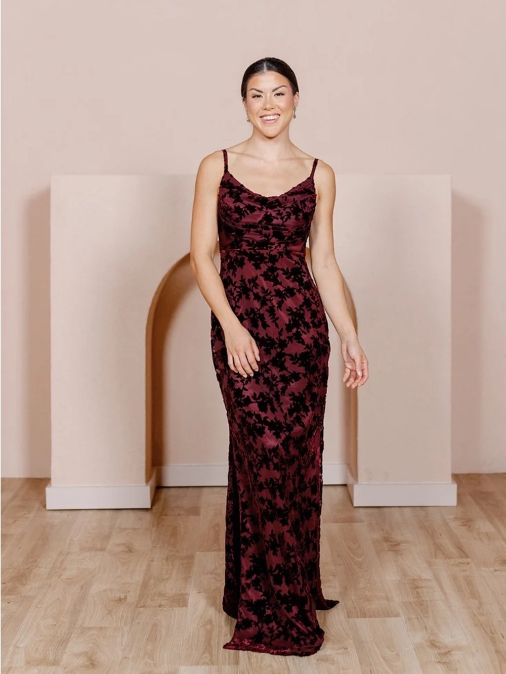 Skye Floral Burnout Velvet Dress